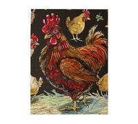 Chicken Print Printed Wooden Puzzle 500 Piece, Cute Puzzle Game in Plastic Box for Family Entertainment and Brain Training Gifts