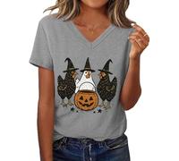 Chicken Pumpkin Halloween Shirt Chicken Witch Tee Halloween Spooky Season Chick Or Treat T-Shirt