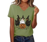 Chicken Pumpkin Halloween Shirt Chicken Witch Tee Halloween Spooky Season Chick Or Treat T-Shirt