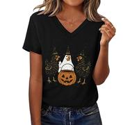 Chicken Pumpkin Halloween Shirt Chicken Witch Tee Halloween Spooky Season Chick Or Treat T-Shirt