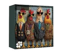 Chicken Puzzle - 1000 Piece Rooster With Sunglasses Jigsaw, Difficult Animal Art Puzzle, Bright Detailed Illustration, Sturdy Cardboard Construction | Fun Challenging Gift For Adults Men Women Living