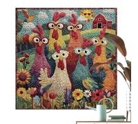 Chicken Puzzle - Colorful Rooster and Sunflower Jigsaw Art, 1000 Piece Puzzle for Beginners | Relaxing Game Night Activity for Art Lovers | Farmhouse Style Home Wall Decoration Display