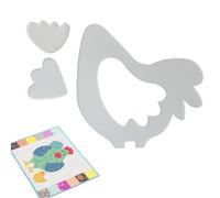 Chicken Quilting Set - Reusable Acrylic Ruler Easy to sew design with simple shapes, convenient for new quilting crafts | Useful template set for lo