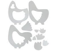 Chicken Quilting Template Set, Reusable Acrylic Sewing Pattern, Hand Sewing Stencil Crafts, 5 Inches for Beginner-Friendly Projects, Women's Family Activities and Party Fun