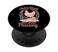 Chicken Raising and Jesus Praising Watercolor Farmhouse PopSockets Adhesive PopGrip