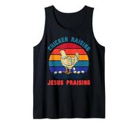 Chicken Raising Jesus Praising Christian Funny Farm Faith Tank Top