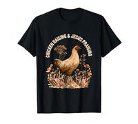 Chicken Raising Jesus Praising Faith Boho Flowers Christian T-Shirt