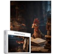 Chicken Reading Magic Book 1000 Piece Jigsaw Puzzles for Adults Cartoon Scene Art Jigsaw Puzzle Challenging Family Activity Games Colorful DIY Craft Puzzle for Home Decor Gifts 20×27 Inches