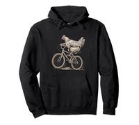 Chicken Riding Bike Cyclist Cute Animal Lover Farm Funny Pullover Hoodie