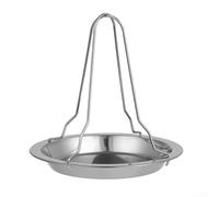 Chicken roaster rack made from stainless steel, suitable for outdoor BBQ, camping, and oven use, designed with stable wide base to prevent tipping