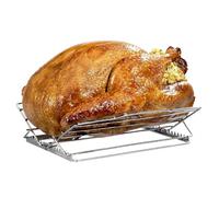 Chicken Roasting Rack - 27.8 x 26.2cm Turkey Bin|Stainless Steel Grill Stand, Adjustable Kitchen Gadgets, Oven and Dishwasher Safe for Baking, Roasting and Roasting
