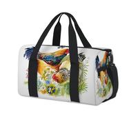 Chicken Rooster Animals Sport Duffel Bags for Kids Girls Boys Women Men Rooster Hens Overnight Weekender Travel Bag Tote Carry Gym Casual Duffel Bags