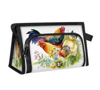Chicken Rooster Animals Travel Makeup Bag for Women Men Kids Girls Boys Rooster Hens Multipurpose Wash Pouch Bag Toiletry Cosmetic Toiletries Shower Bag Organizer