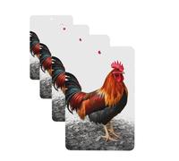 Chicken Rooster Car Air Freshener Cards for Women Men 4 Pack Cute Car Accessories Long Lasting Scent Car Diffuser Hanging Auto Aromatherapy Tablets Car Fresheners Gifts