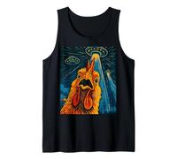 Chicken Rooster Funny Selfie Chicken with UFOs Tank Top