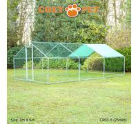 Chicken Run 3m x 6m 25mm Galvanised Steel Frame Cozy Pet for Hens Dogs Poultry Ducks Coop