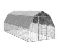 Vidaxl Chicken Run With Roof 2.5X6X2.25 M Galvanised Steel