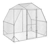 Chicken Run Chicken Coop Animal House Cage Hen House Galvanised Steel vidaXL