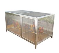 Chicken Run for Yard, Galvanized Metal chicken coop with run, Poultry Cage with Openable Roof and Side Door, for Small Animals(Silver,Large)