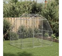 Chicken Run Galvanised Steel 2.5x2x2.25m Walk-In Poultry Enclosure Lockable DIY