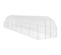 Chicken Run Galvanised Steel 2.5x4x2.25m Silver Walk-in Predator Proof 10sqmXL