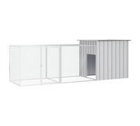 Chicken Run Galvanised Steel Grey 300x91x100 cm With Extension & Lockable Gate