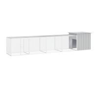 Chicken Run Galvanised Steel Grey 500x91x100cm Lockable Gate & 3-Unit Extensions