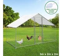 Chicken Run Walk In Animal Pen Coop Cage Hens Dogs Poultry Ducks Enclosure Pet