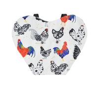 Chicken Saddle, Hen Apron and Vest, Double-Layered with Printed Pattern for Feather Protection for Hens, Geese, and Ducks- White Chicken