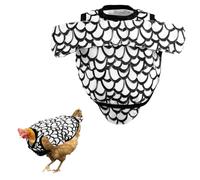 Chicken Saddles for Hens, Chicken Apron Back Protector Hen Mating Saddle Back Cover with Adjustable Shoulder Straps for Hens Pecking & Mating Protection (Black White)