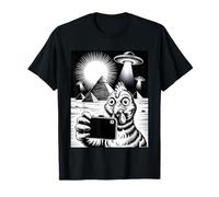 Chicken Selfie UFO Pyramids Egypt Surreal T-Shirt
