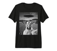 Chicken Selfie with Alien UFO Funny Chicken Gifts for Men Premium T-Shirt