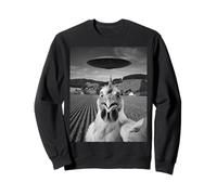 Chicken Selfie With Alien UFO Funny Chicken Gifts For Men Sweatshirt