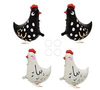 Chicken Shape Farm Animal Foil Balloon, 4Pcs Farm Animal Walking Balloons Inflatable, Animal Walking Air Balloon Aluminium Foil Helium for Kids Fun Party Toy Birthday Barbecue Decor Farm Themed Party