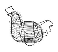 Chicken Shaped Egg Holder | Black Wire Chicken Egg Basket | Egg Collecting Baskets For Fresh Eggs | Chicken Shape Egg Storage Container | Egg Storage Basket For Food Fruit And Eggs
