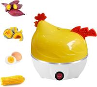 Chicken Shaped Poacher, Electric Boiler, Rapid Poaching Cooker, Quick Poached Egg, Multi-Functional Egg Boiler, Egg Steamer (D-UK Standard)