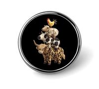 Chicken Sheep Cow Highland Cow Stack Brooch Pins Lightweight Badge Lapel Pins