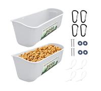 Chicken Shelter - 2pcs No Waste Bin, Large Feed Holder | Clip on a Large Capacity Grain Container for Poultry, Duck, , Deer, Stable Food