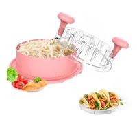 Chicken Shredder, 2025 Pro Chicken Breast Shredder Tool Twist Large, Visible Meat Shredder Machine with Widened Anti Slip Mat Fix, Suitable for Tocas, Buffalo Chicken Dip, Dishwasher Washable(Pink)