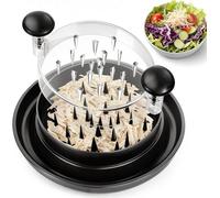Chicken Shredder, 25CM Chicken Shredder Tool Twister with Ergonomic Handle, Non-Slip, Effort Saving, with Transparent Lid Food Shredder, BPA Free, Dishwasher Safe