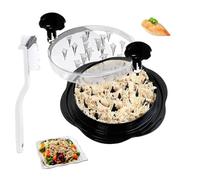 Chicken Shredder，9.84" Large Chicken Breast Shredder Tool Twist with Brush， Easy Cleaning，Visible Meat Shredder Machine，Anti-Slip Dishwasher Safe BPA Free(Black)