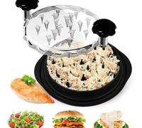Chicken Shredder,Chicken Breast Shredder Tool Twist with Brush&Fork, Meat Storming Shredder for Chicken Breast Pork Beef, Anti-Slip Strip, Ergonomic Handle, BPA Free & Dishwasher Washable(Black)