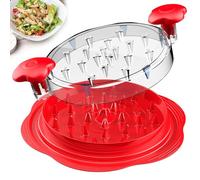Chicken Shredder Large Chicken Breast Shredder Tool Twist with Brush and Fork, Visible Meat Shredder Machine, Anti-Slip Strip, Ergonomic Handle, BPA Free, Pork Beef Chicken(Red)
