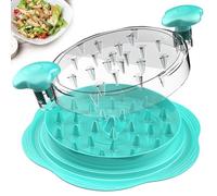 Chicken Shredder Large Chicken Breast Shredder Tool Twist with Brush and Fork, Visible Meat Shredder Machine, Anti-Slip Strip, Ergonomic Handle, BPA Free, Pork Beef Chicken(Mint Green)