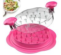 Chicken Shredder Large Chicken Breast Shredder Tool Twist with Brush and Fork, Visible Meat Shredder Machine, Anti-Slip Strip, Ergonomic Handle, BPA Free, Pork Beef Chicken(Hot Pink)