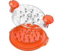 Chicken Shredder Large Chicken Shredder Tool Twist with Brush Ergonomic Handle Meat Shredder Stable Anti-Slip Meat Grinder BPA Free Dishwasher-safe Transparent Lid Orange