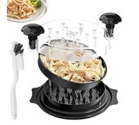 Chicken Shredder Tool, 3 Layers Chicken Breast Shredder with Clear Lid Non-Slip Meat Chopper Machine for Pork, Beef Vegetables, Dishwasher Safe & BPA Free (Black)