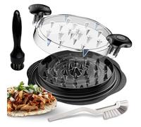 Chicken Shredder Tool - Large Chicken Breast Shredder and Grinder with Meat Tenderizer & Brush, Visible Chicken Shredder Twist for Pork, Beef & Chicken - Ergonomic BPA-Free Design (Black)