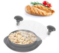 Chicken Shredder Tool with Clear Lid, Non-Slip Chicken Breast Shredder with Ergonomic Handle,BPA Free Chicken Shredder Machine Quick & Easy-to-Use Dishwasher Safe for Pulled Pork Chicken (Grey)