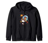 Chicken Space Universe Astronaut Poultry Farming Farm Zip Hoodie